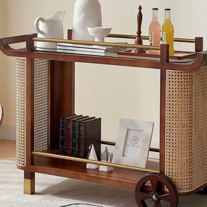 Randall Rattan Bar Cart