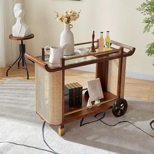 Randall Rattan Bar Cart