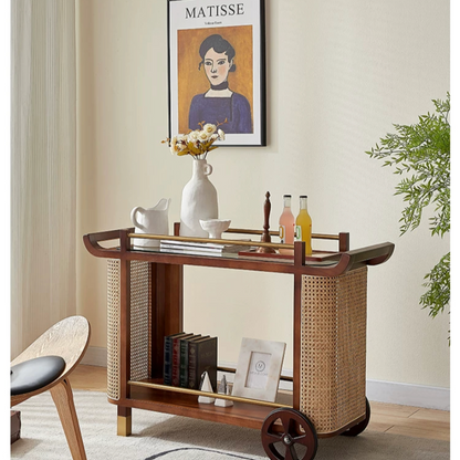 Randall Rattan Bar Cart